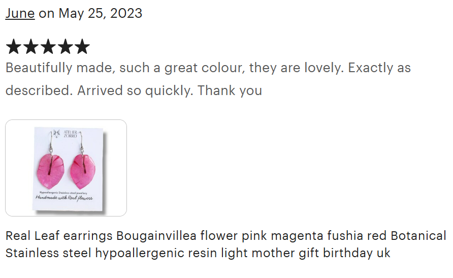 Bougainvillea real flowers leaves earrings resin