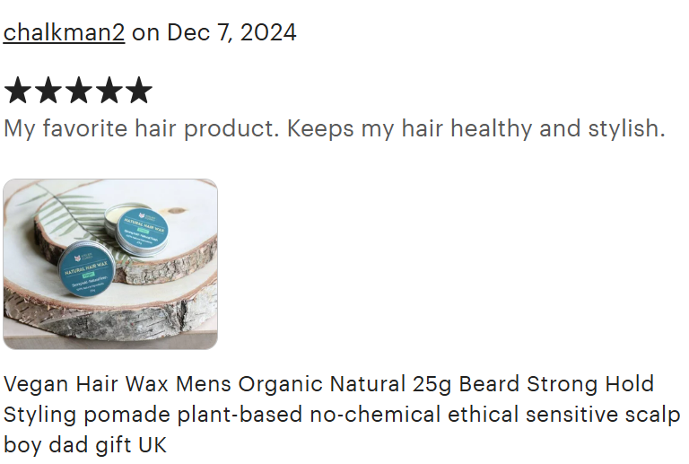 Vegan Styling Wax for Hair & Beard - 100% Natural