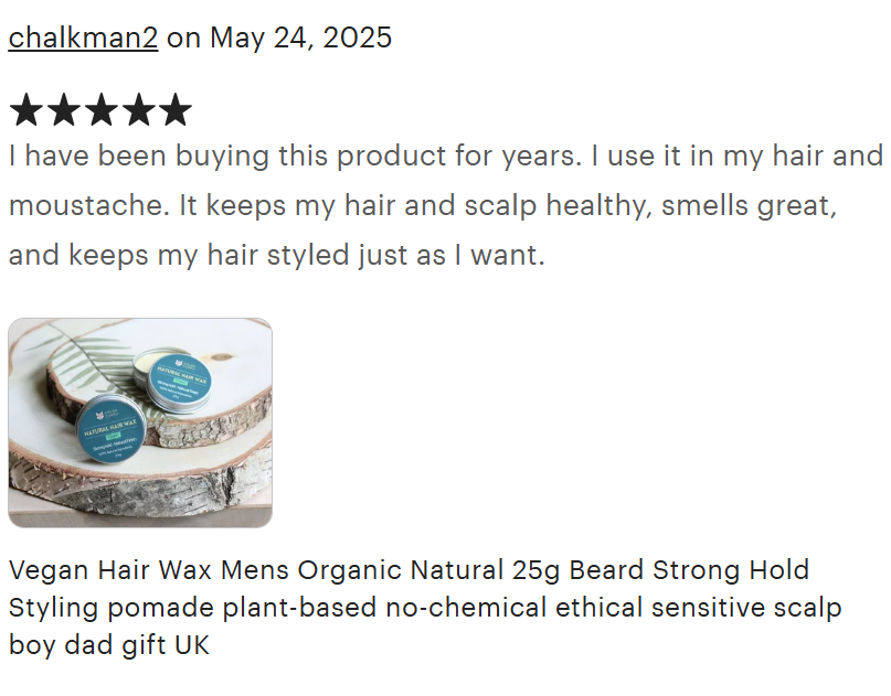 Vegan Styling Wax for Hair & Beard - 100% Natural